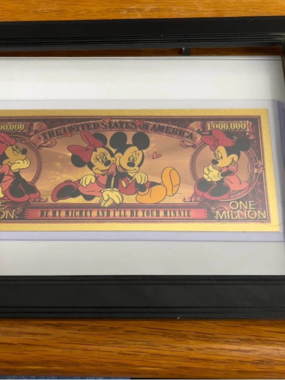 Mickey & Minnie One Million Novelty Bill Art Print - Gold & Red